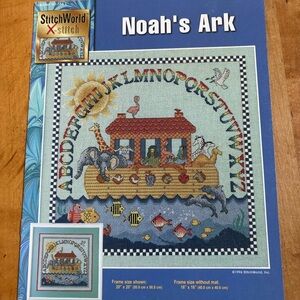 StitchWorld Noah's Ark Cross Stitch Pattern Chart Water Animals Rainbow Dove